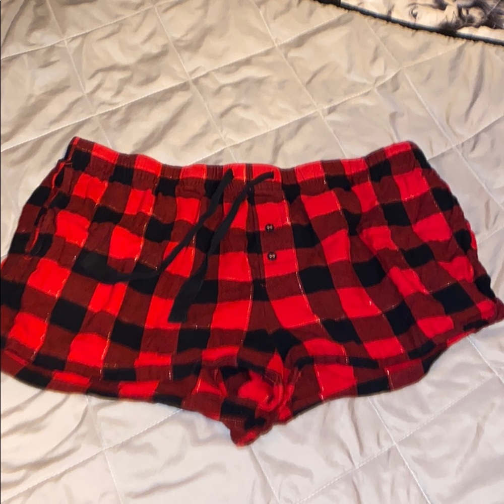 Plaid pajama shorts